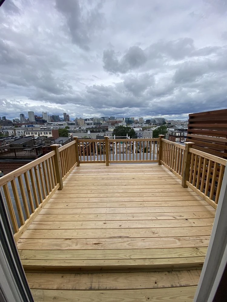 rooftop-deck-privacy-wall-with-pressure-treated-wood